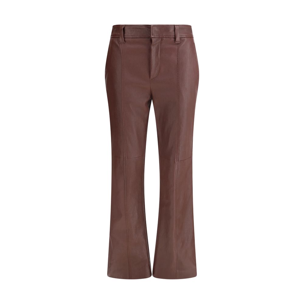Bordeaux Leather Pants