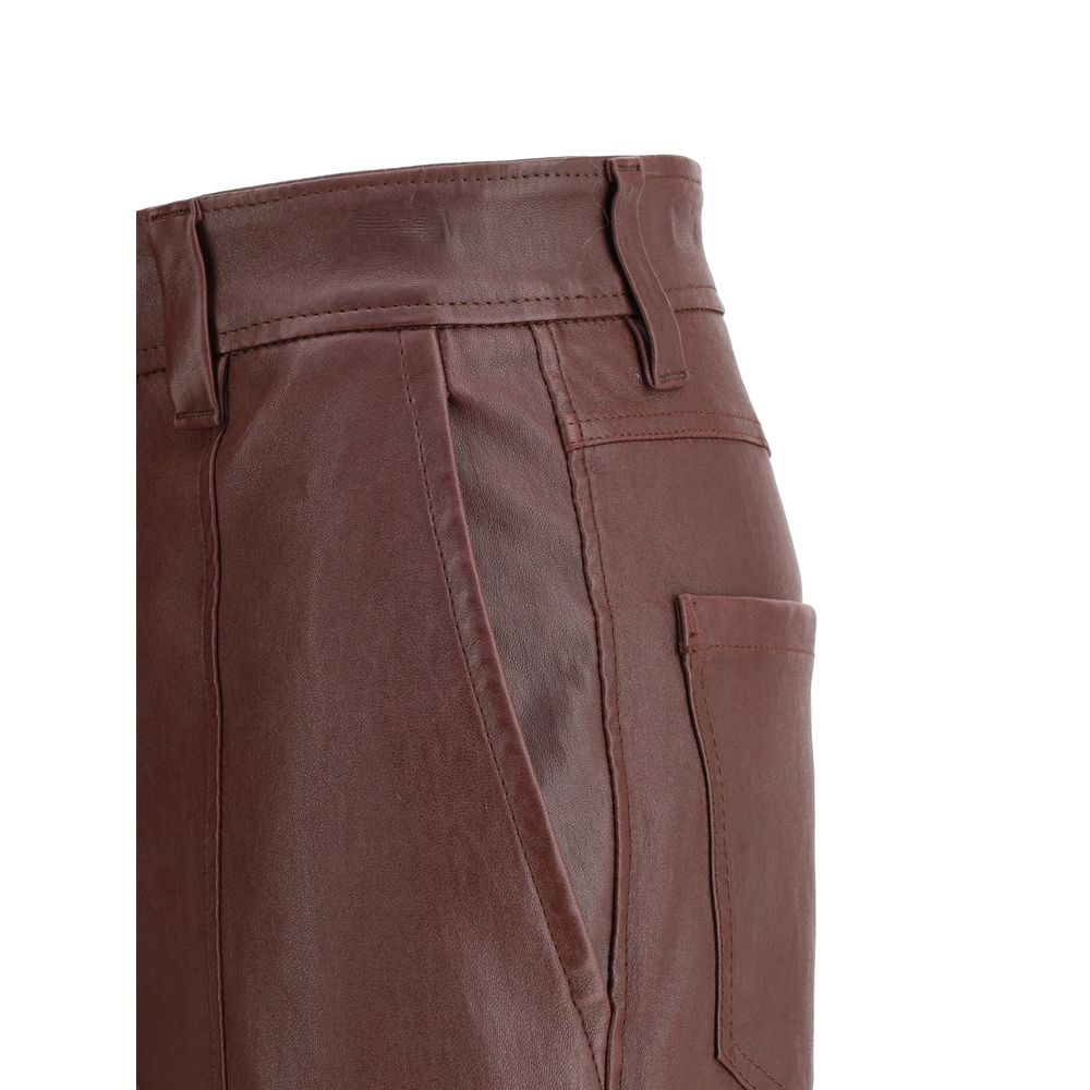 Bordeaux Leather Pants