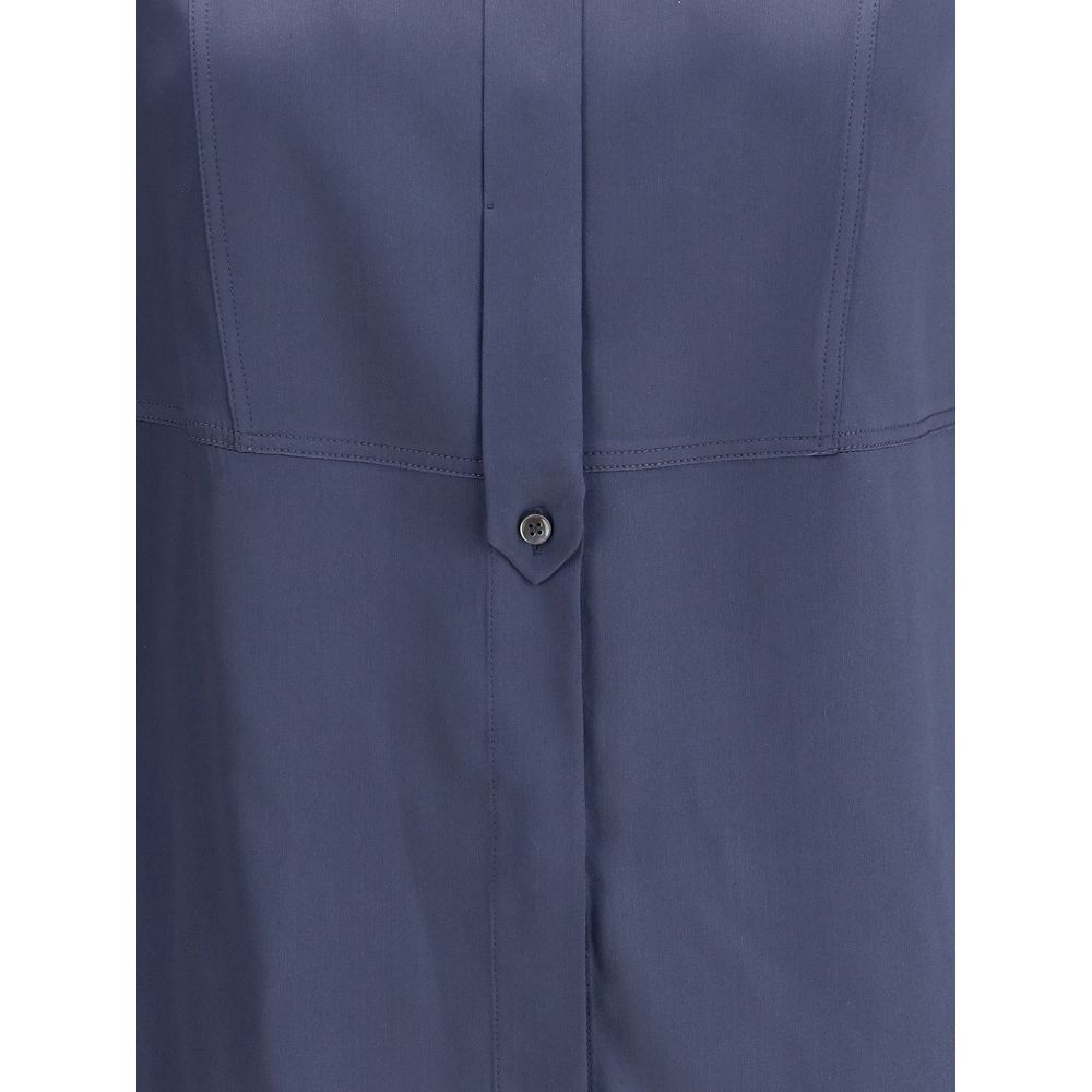 Blue Silk Blouse