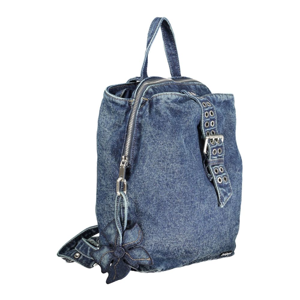 Blue Cotton Women Backpack