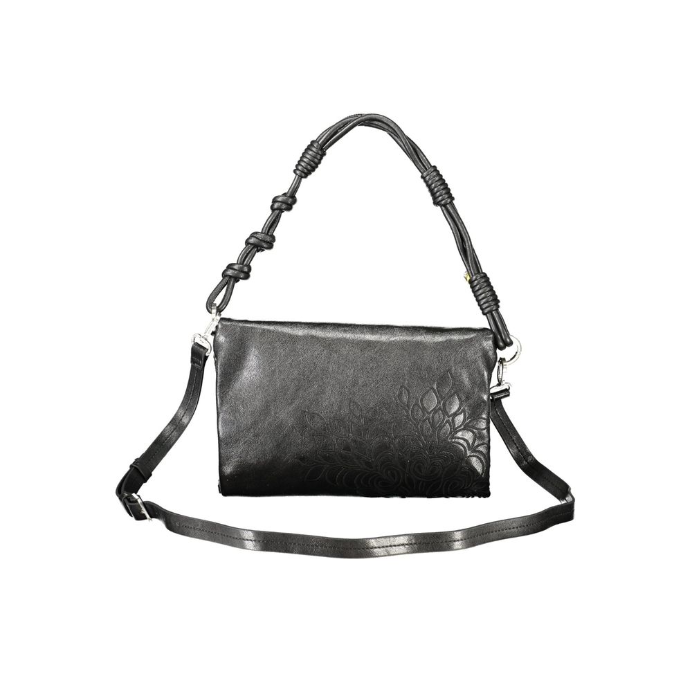 Black Polyurethane Women Handbag