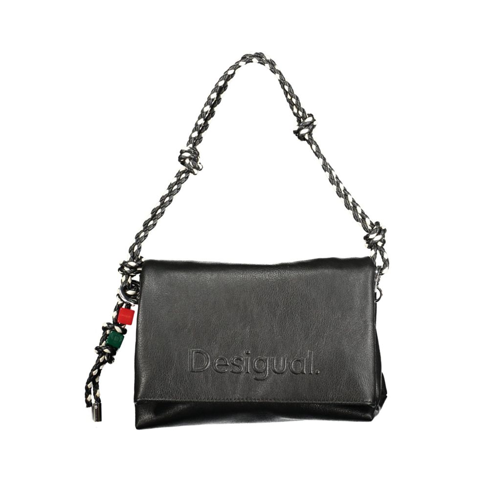 Black Polyurethane Women Handbag