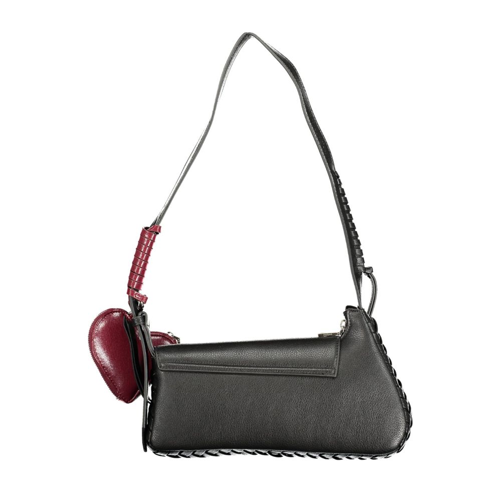 Black Polyurethane Women Handbag