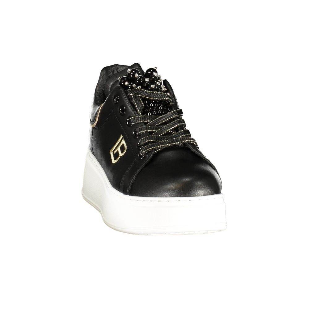Black Polyurethane Women Sneaker