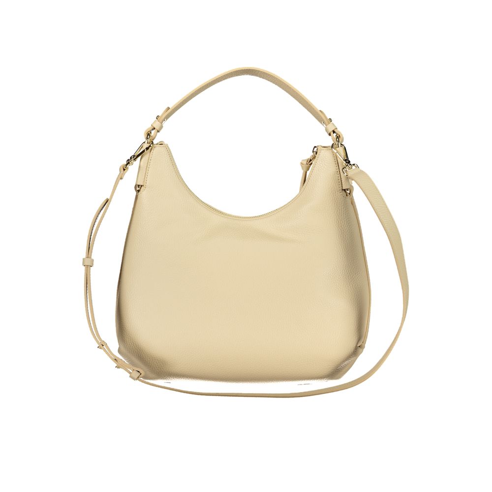 Beige Leather Women Handbag