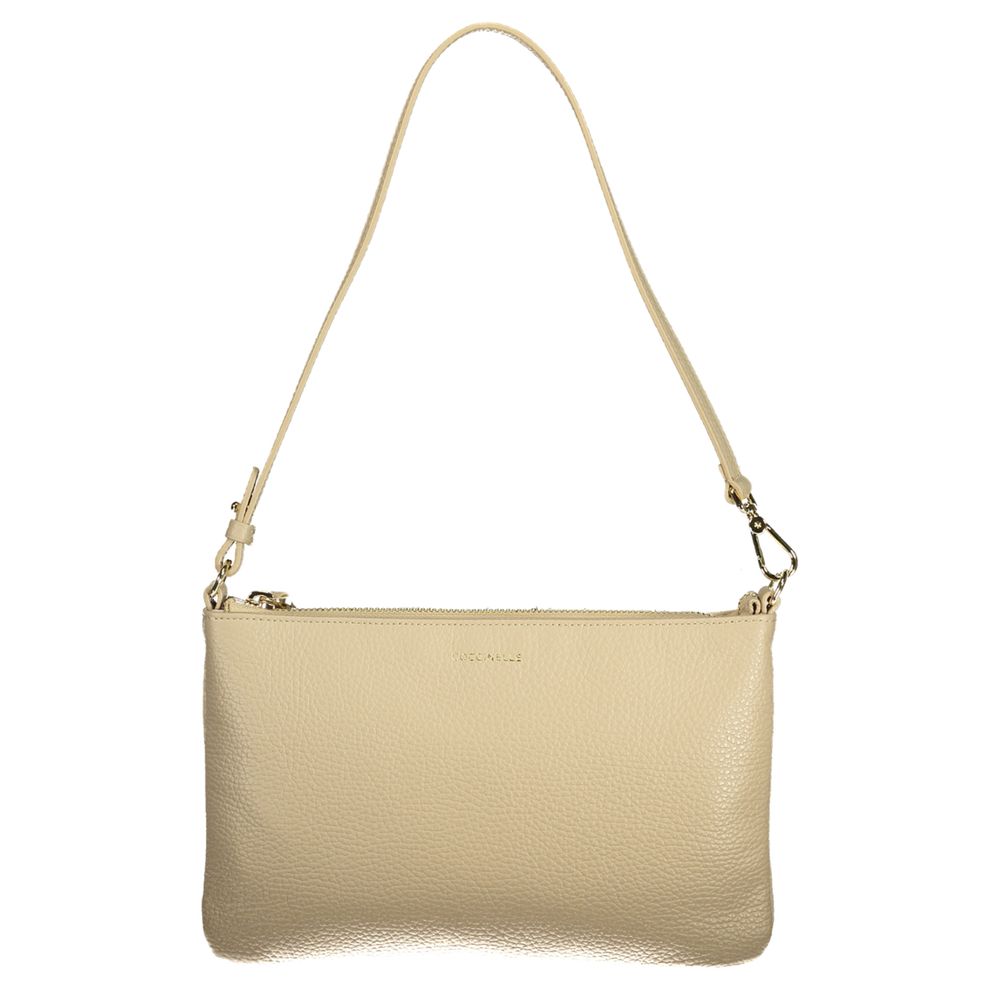 Beige Leather Women Handbag