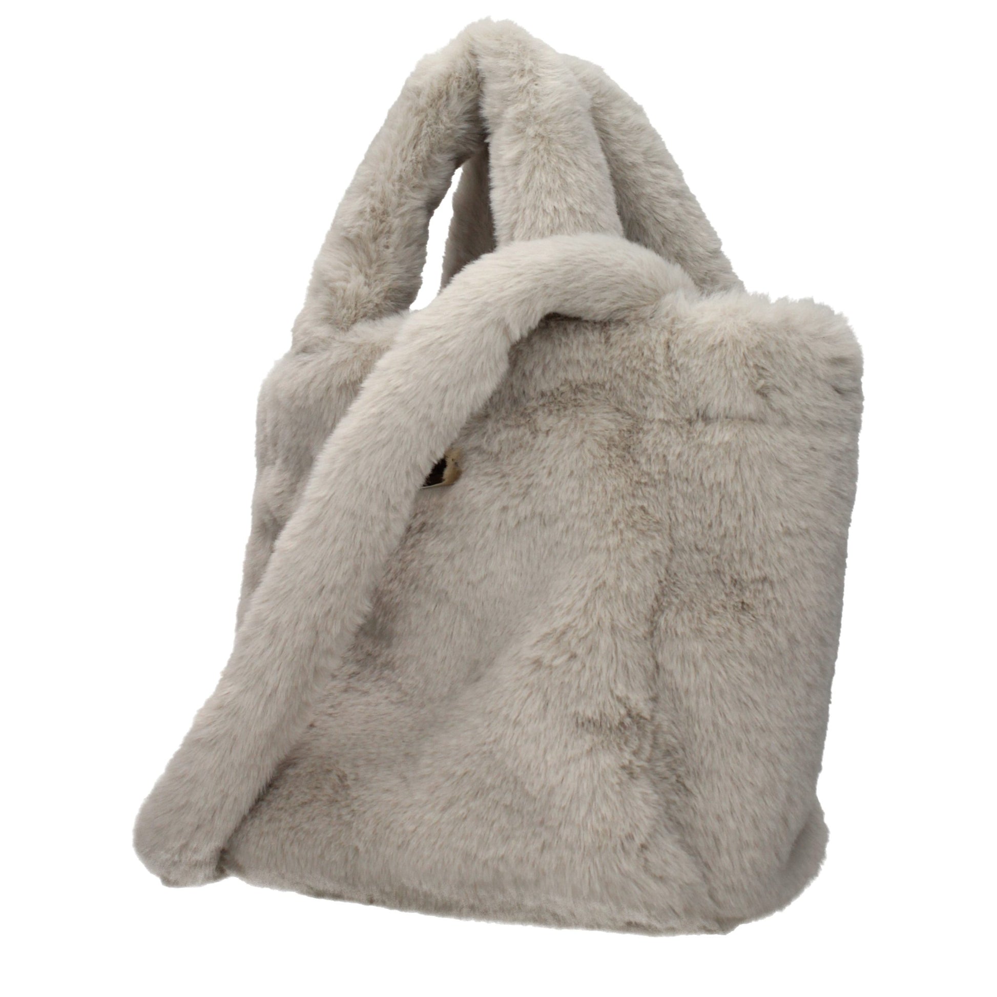 Gray Fur Handbag