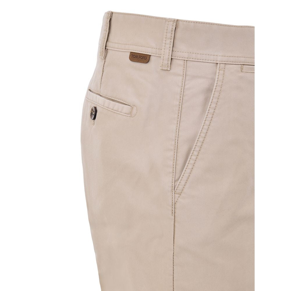 Beige Cotton Chino Pants