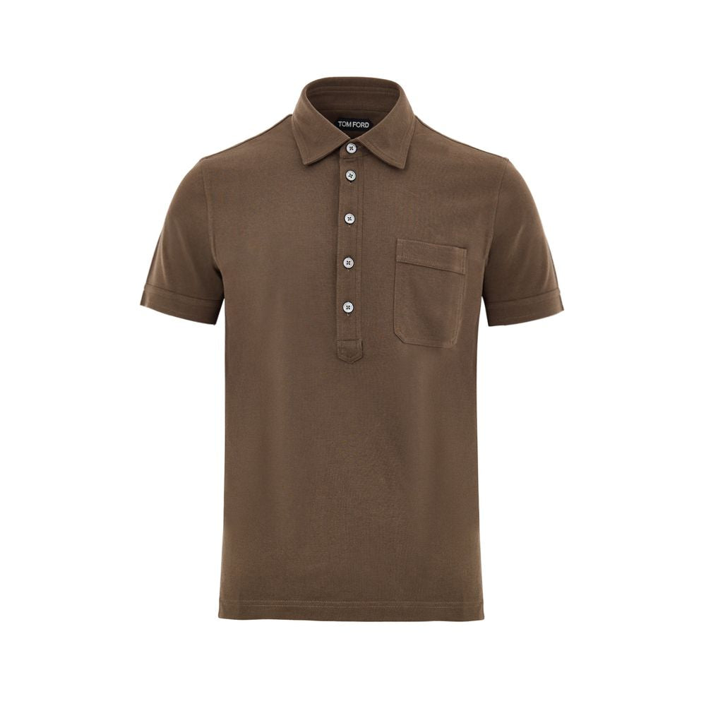 Brown Cotton Polo Shirt