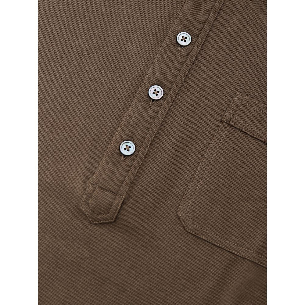 Brown Cotton Polo Shirt