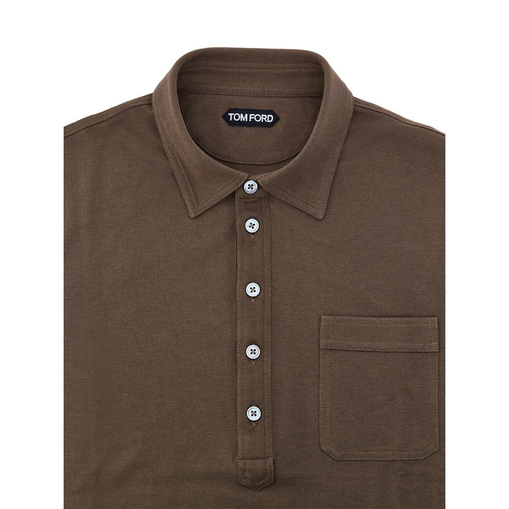 Brown Cotton Polo Shirt
