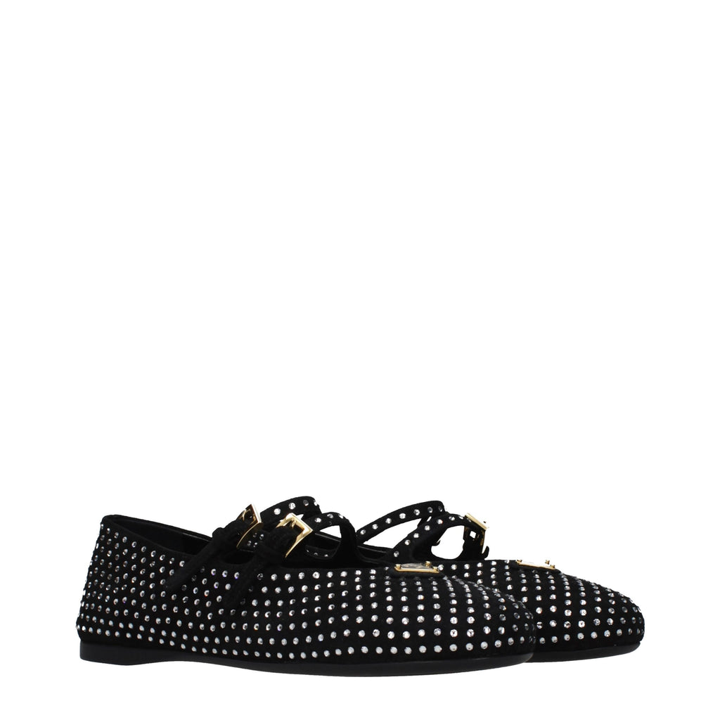 Black Leather Ballet Flats