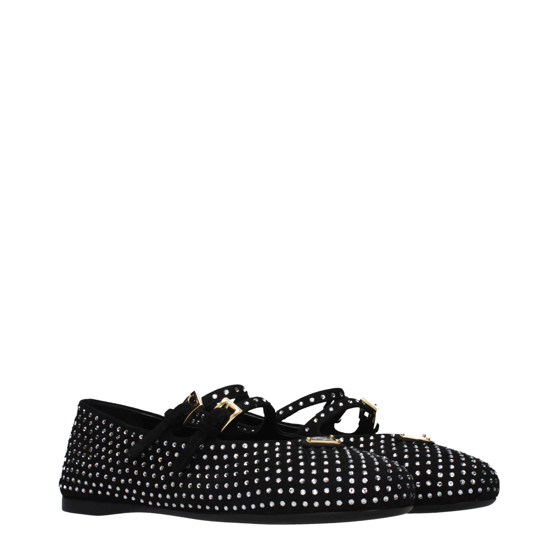 Black Leather Ballet Flats