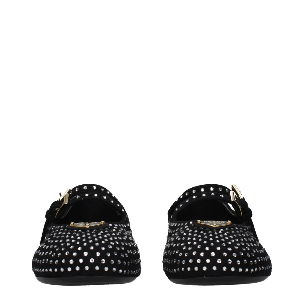 Black Leather Ballet Flats