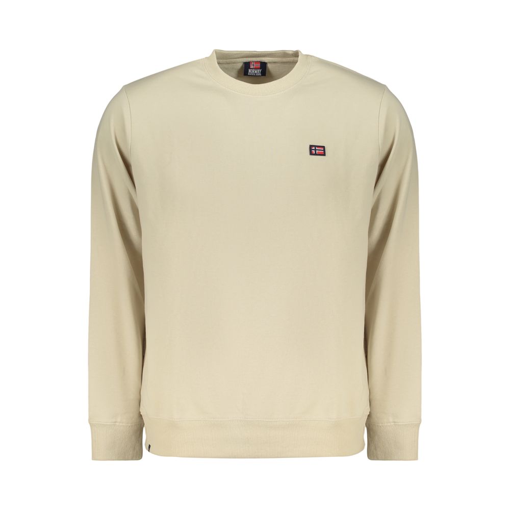 Beige Cotton Men Sweatshirt