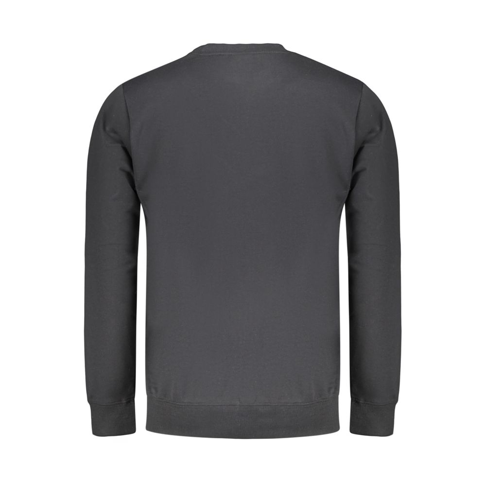 Black Cotton Men Sweatshirt