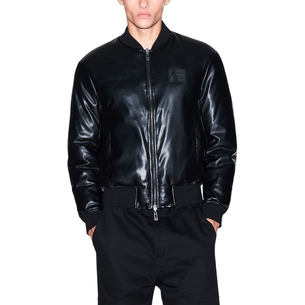 Black Polyester Bomber