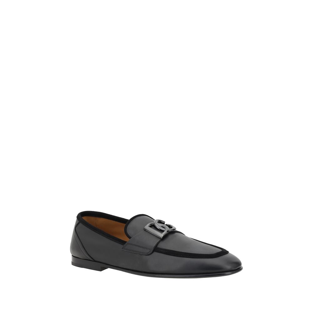 Black Calf Leather Bos Taurus Slip-On Loafers