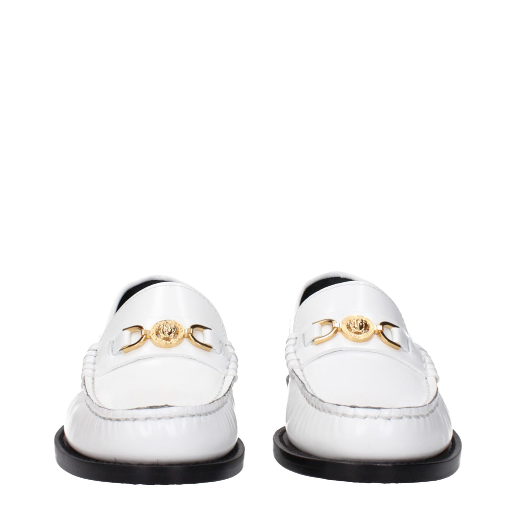 White Leather Slip-On Loafers
