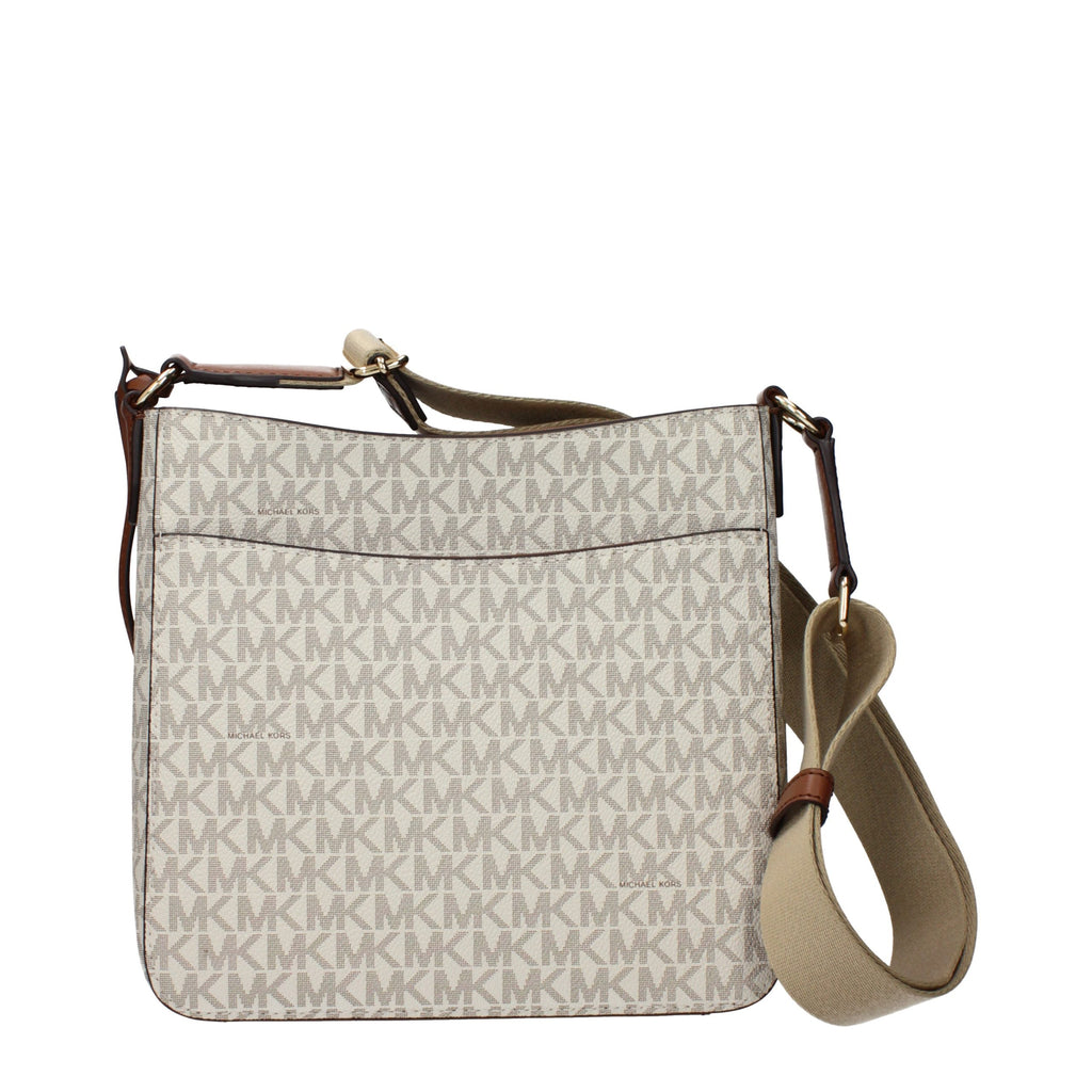 Beige Fabric Crossbody Bag