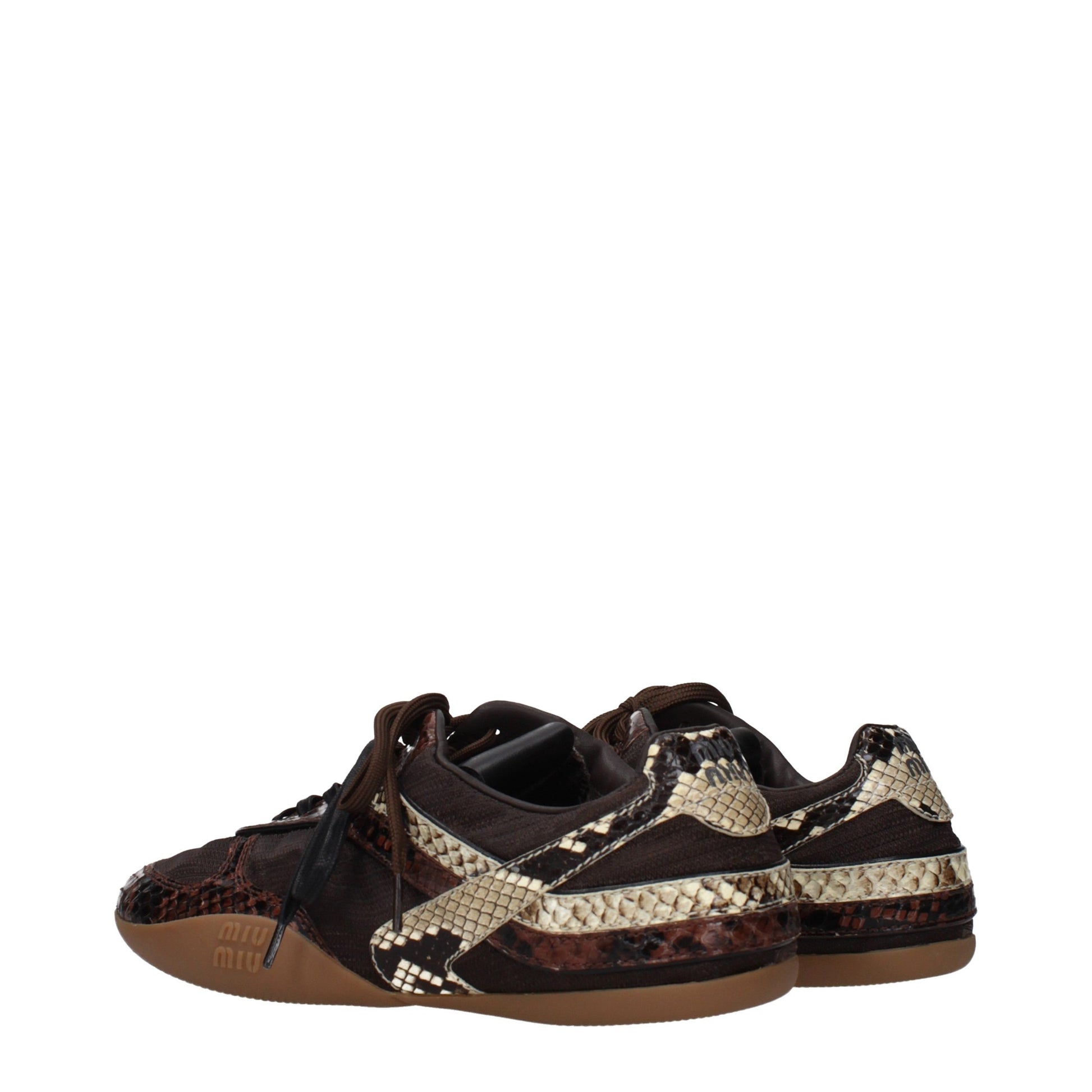 Brown Fabric Low Top Sneakers