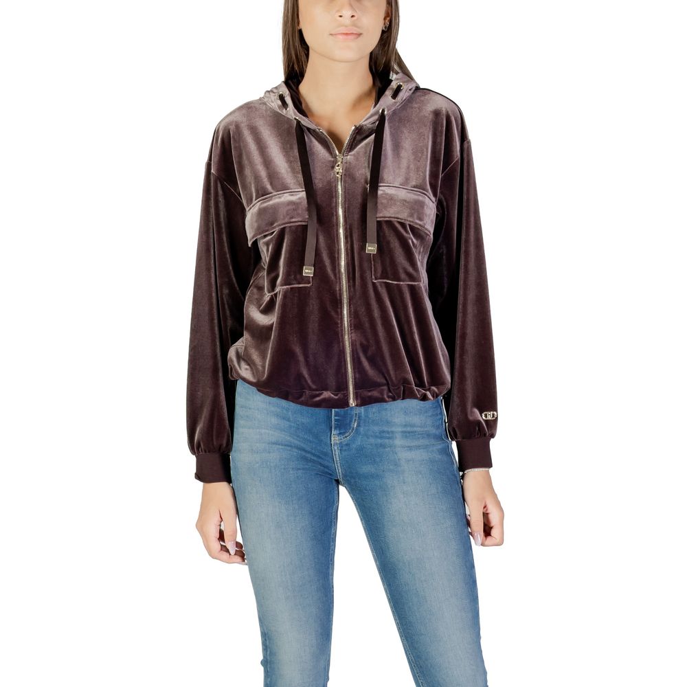 Brown Polyester Hoodie