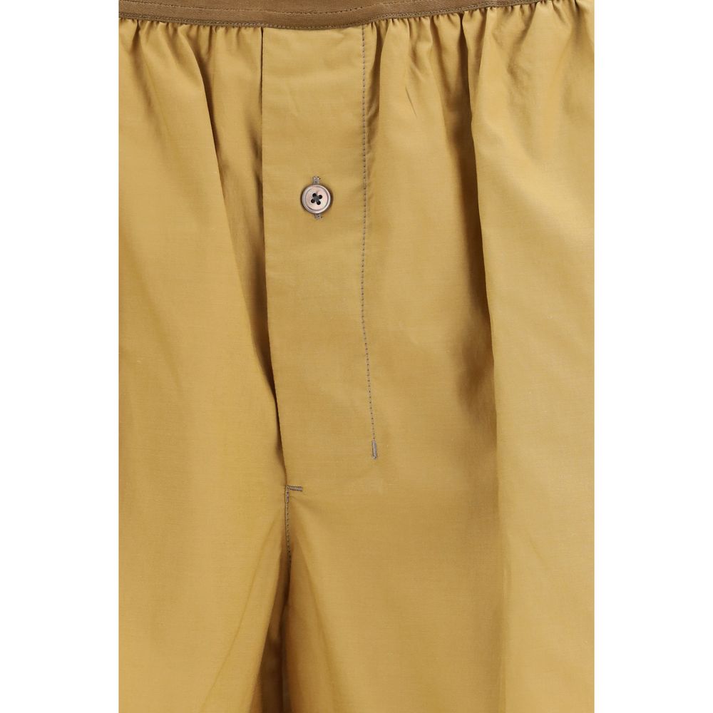 Beige Cotton Bermuda Shorts