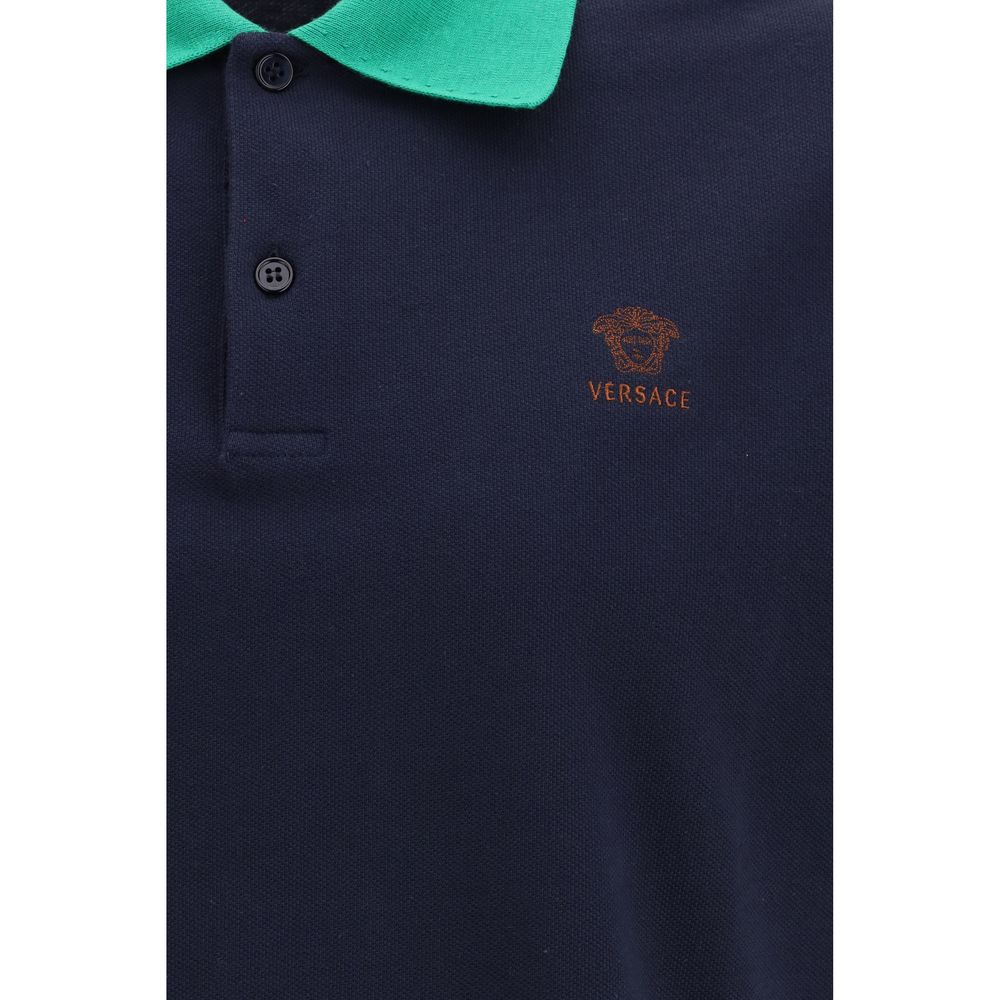 Blue Cotton Polo Shirt