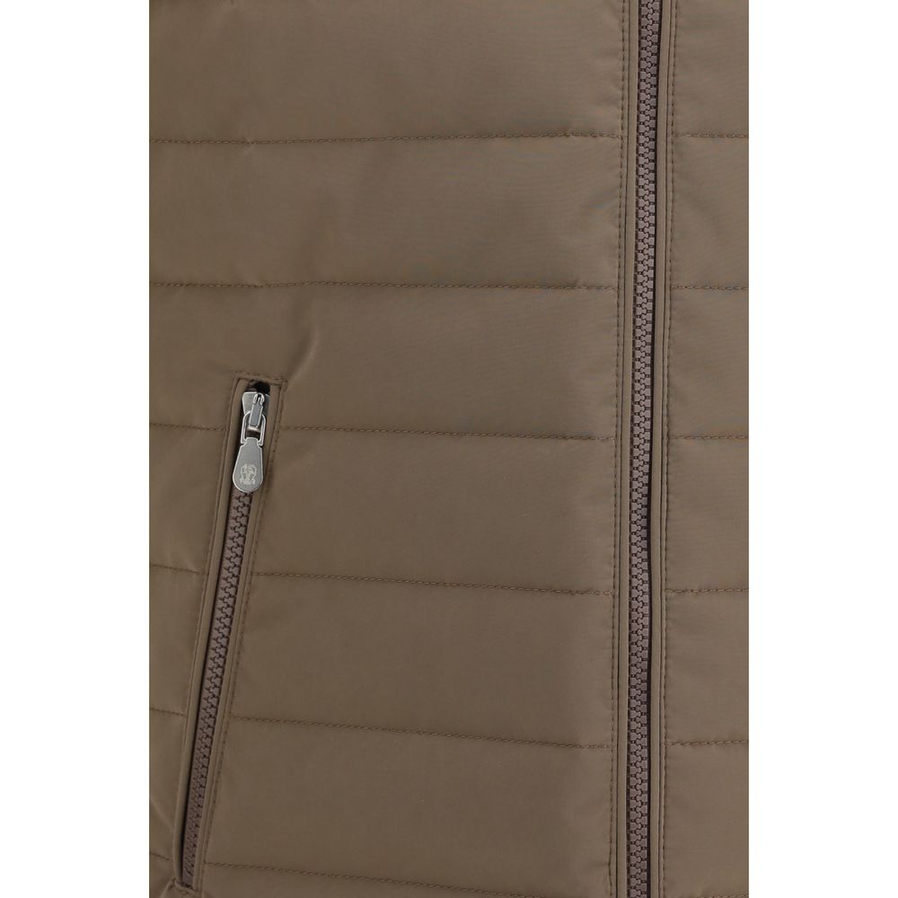 Beige Polyester Sleveless Jacket