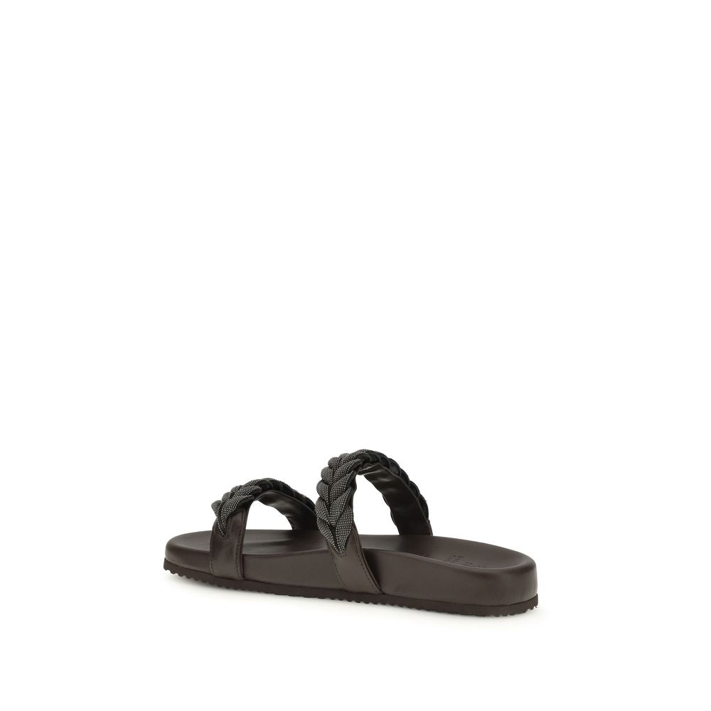 Brown Calf Leather Bos Taurus Sandals