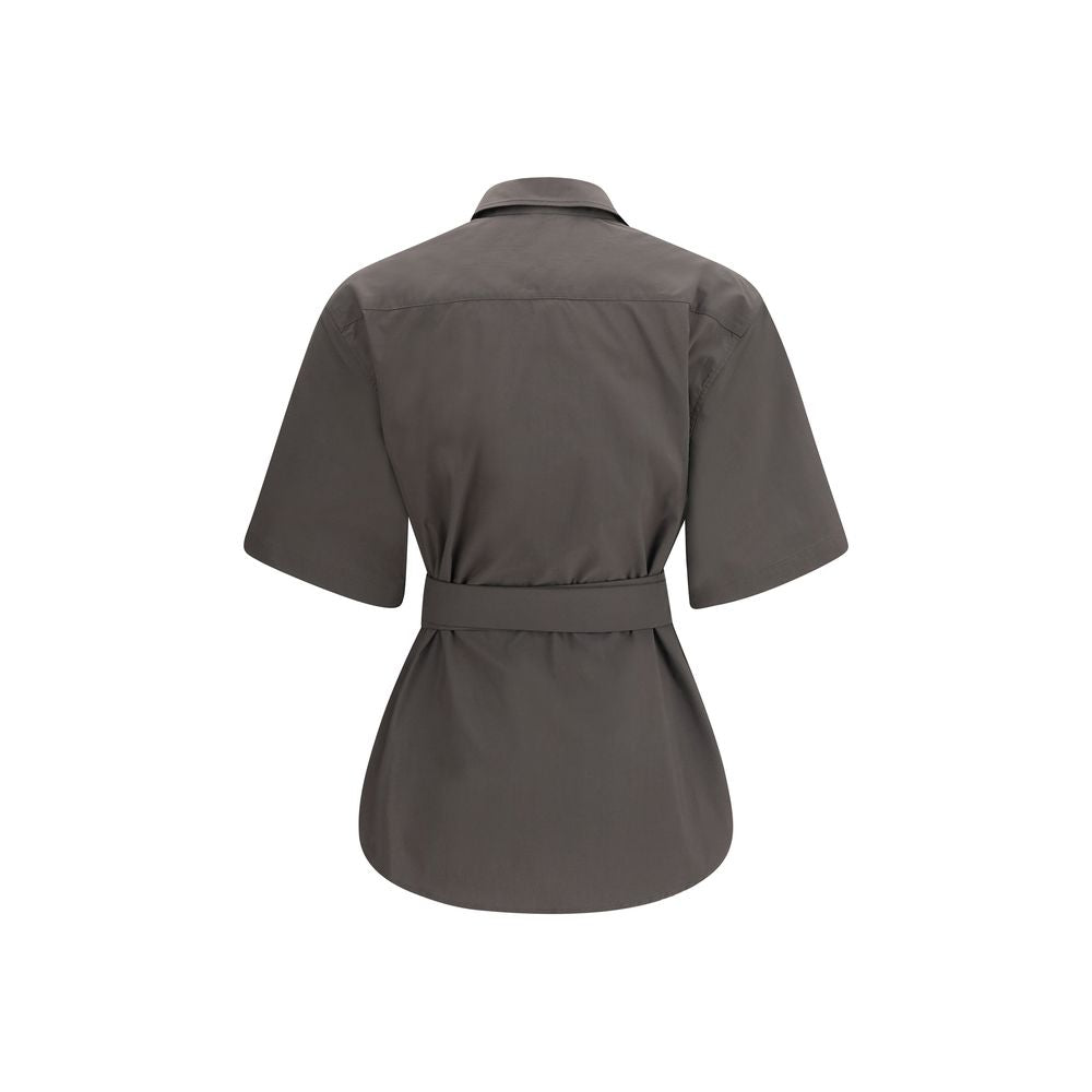 Gray Cotton Shortsleeve Shirt