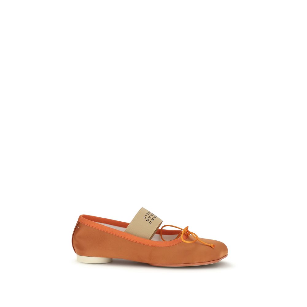 Orange Viscose Ballet Flats