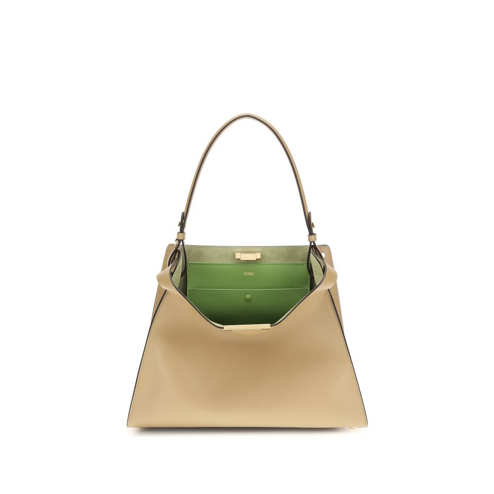 Beige Calf Leather Bos Taurus Shoulder Bag