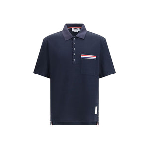 Blue Cotton Polo Shirt