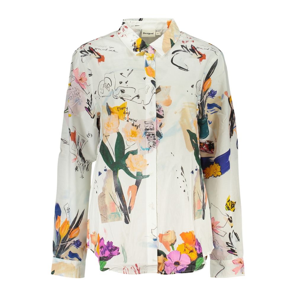 White Cotton Women Shirt