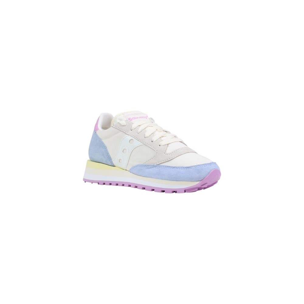 Cream Suede Leather Athletic Sneakers