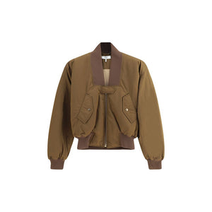 Brown Polyester Bomber