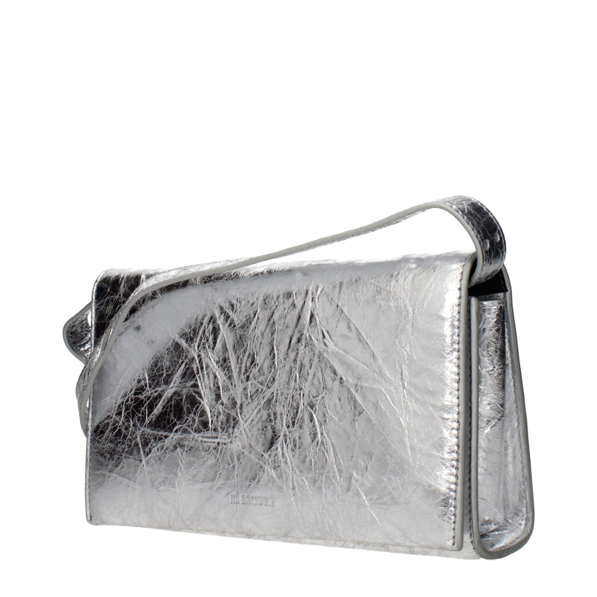 Gray Leather Crossbody Bag
