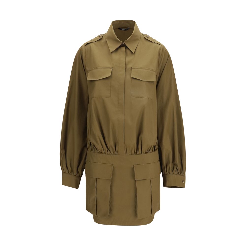 Brown Cotton Casual Dress