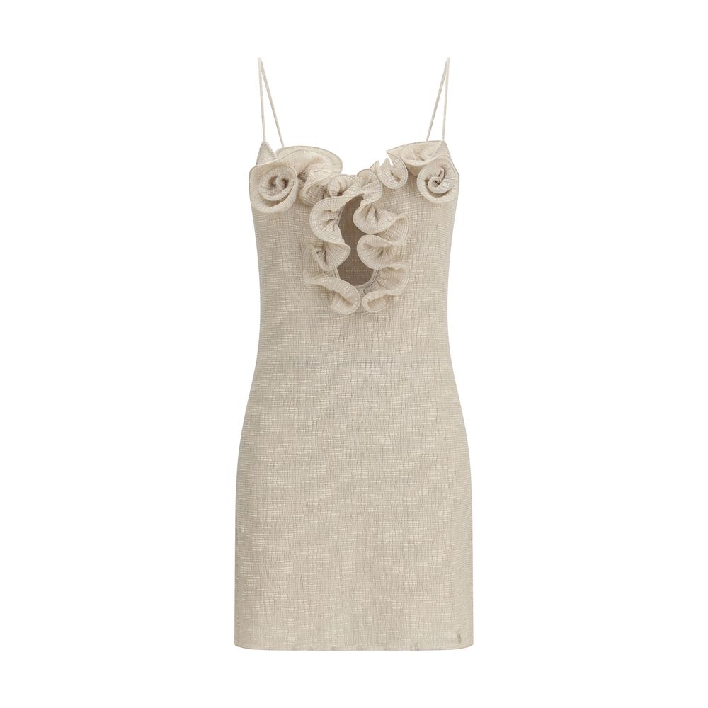 Beige Lyocell Casual Dress
