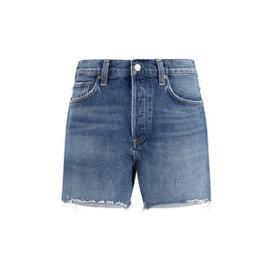 Blue Cotton Bermuda Shorts