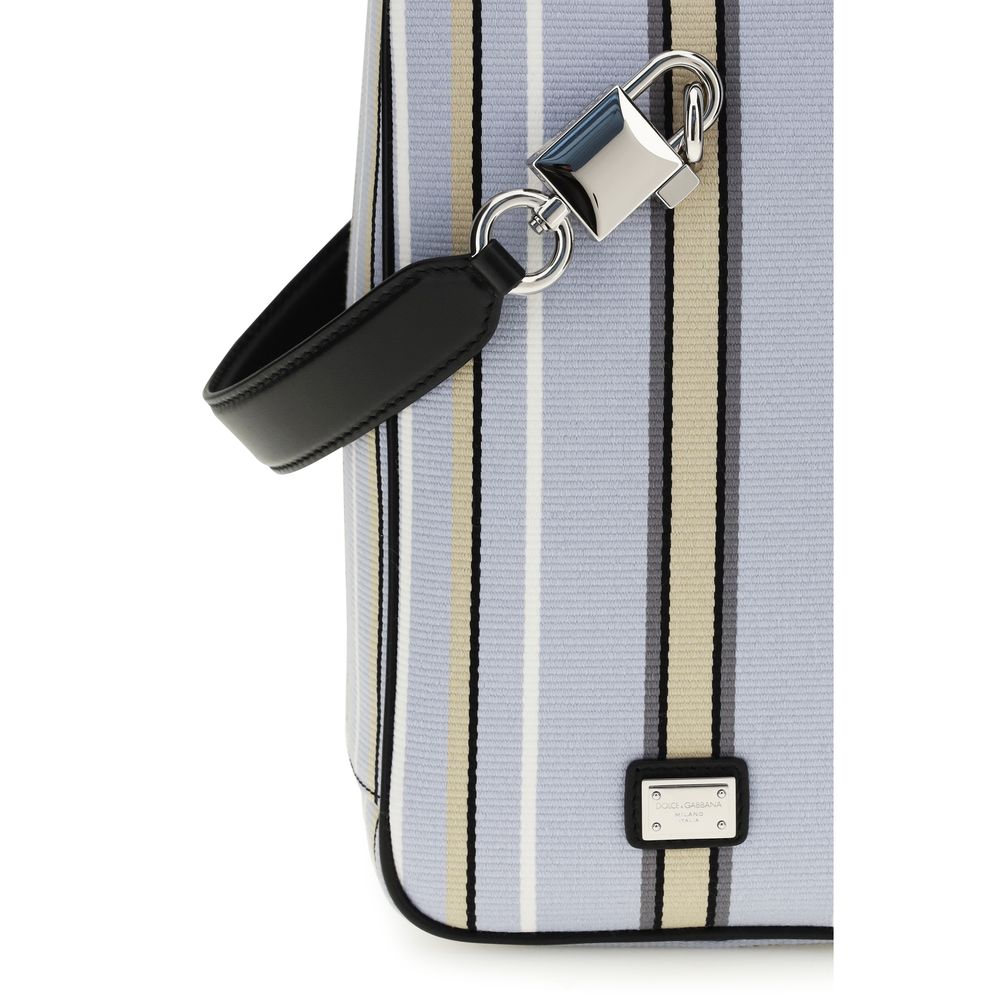 Blue Cotton Handbag