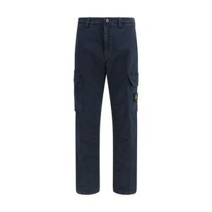 Blue Cotton Cargo Pants