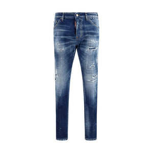 Blue Cotton Slim Fit Jeans