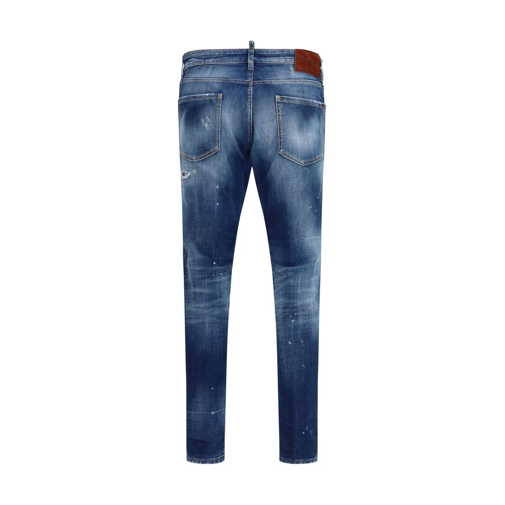 Blue Cotton Slim Fit Jeans