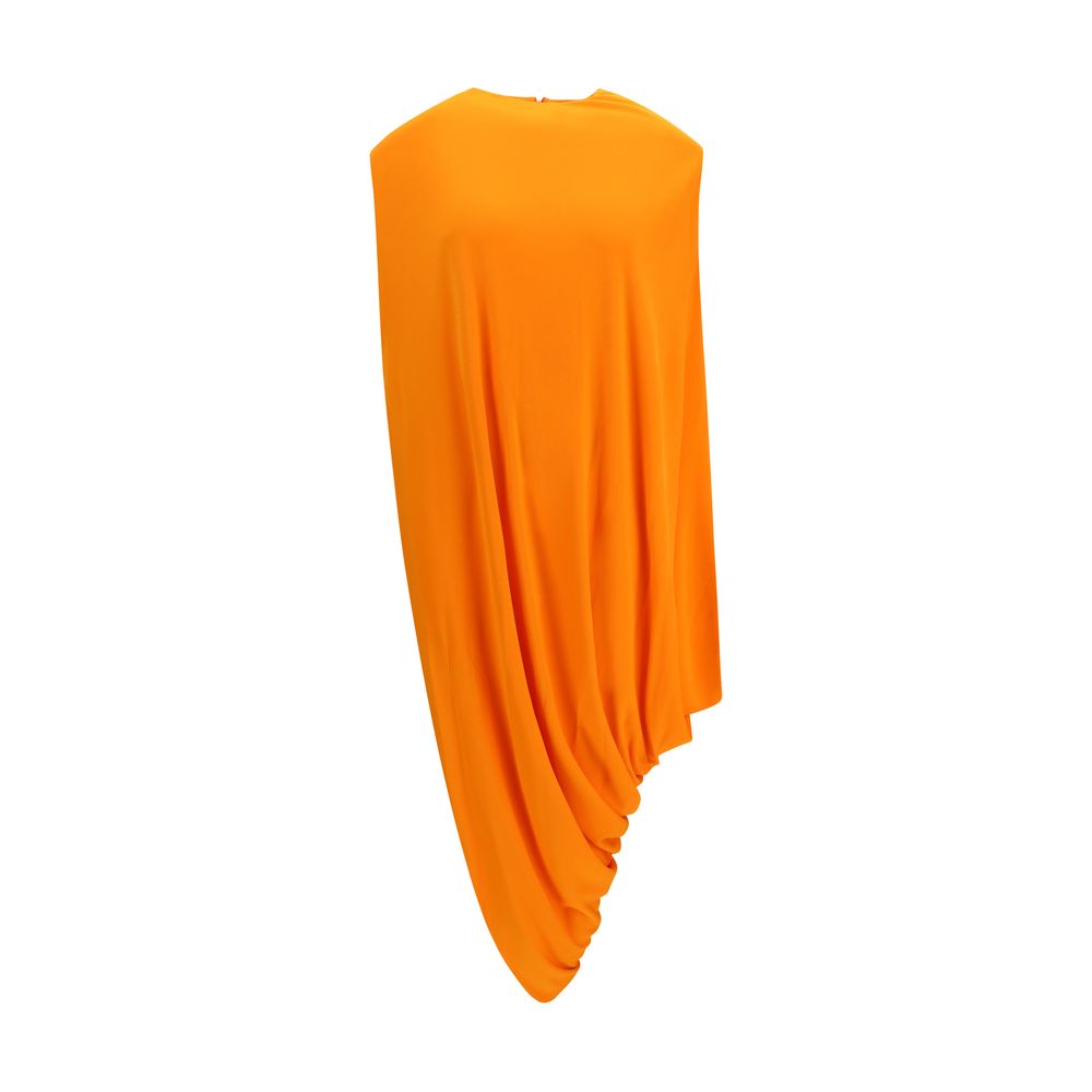 Orange Viscose Casual Dress