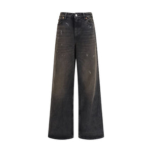 Black Cotton Relaxed Fit Jeans