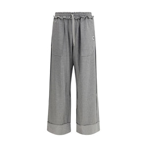 Gray Rayon Casual Pants