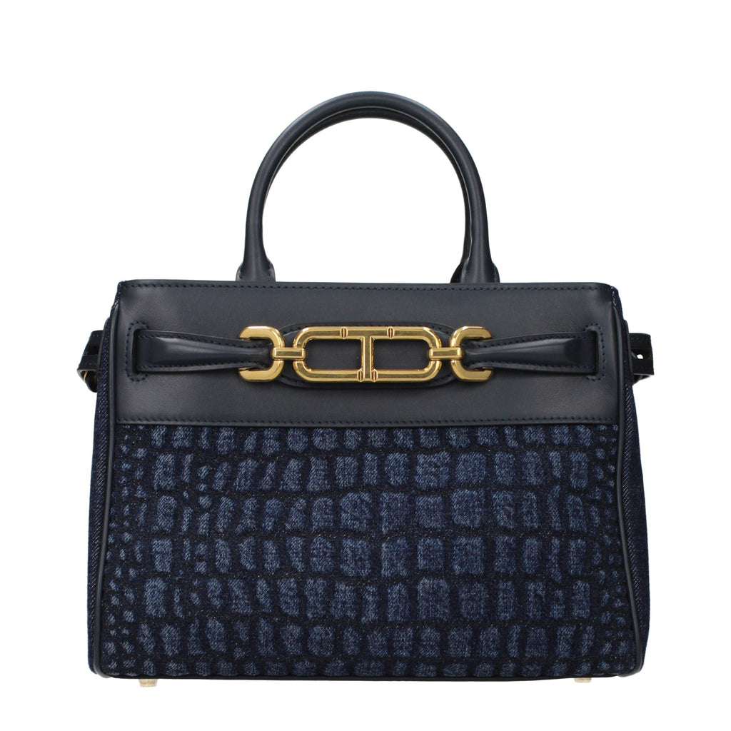 Blue Fabric Handbag