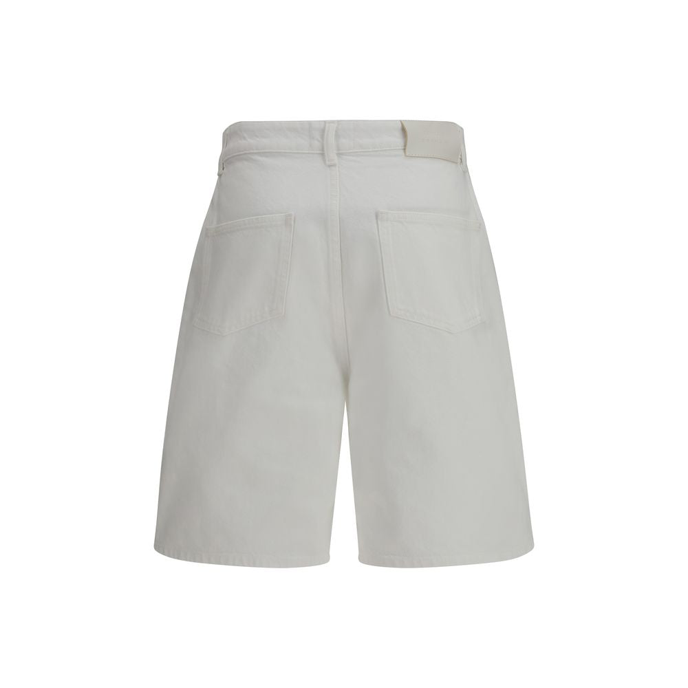 White Cotton Bermuda Shorts